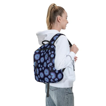 Laptop Backpack Tie Dye Blue Purple, Cushioned Back Panel, Front Zip, for Daily Commute & Outdoors - color: Picture (829)