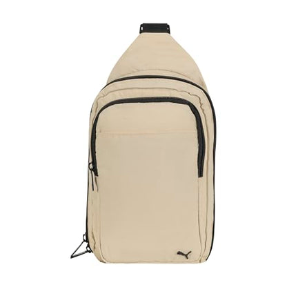 PUMA Women's Doer Sling Backpack with Adjustable Strap, Water Bottle Pocket & Zip Pockets, Sand, One Size - color: Sand