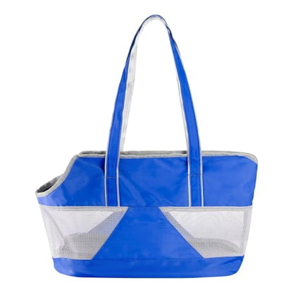 Pet Dog Purse Carrier Breathable Mesh Pets Puppy Cat Travel Outing Tote Bag Portable Cat Sling Carrier Transporter Tote Handbag Lightweight Dog Carrier Shoulder Bag with Thicken Bags Base - color: dark blue