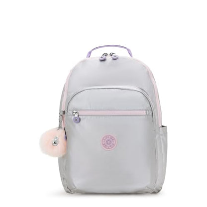Kipling Women's Seoul Gm Backpack - color: Silver Glow Met, size: 12.75''L x 17.25''H x 8''D