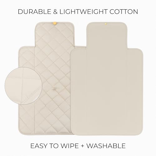 Portable Diaper Changing Pad - Soft and Easy to Clean Diaper Changing Mat for Babies - The Perfect Lightweight and Foldable Pad for Traveling - color: Beige
