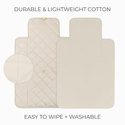 Portable Diaper Changing Pad - Soft and Easy to Clean Diaper Changing Mat for Babies - The Perfect Lightweight and Foldable Pad for Traveling - color: Beige