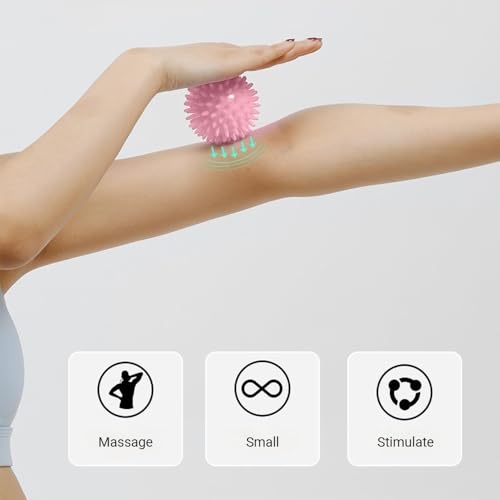 Spiky Peanut Massage Balls,4 Piece Hard Spiky Massage Ball Roller Set，Myofascial Release Ball，Foot Pain Relief, Muscle Therapy, Back Massage, Plantar Fasciitis Support