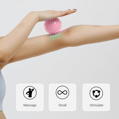 Spiky Peanut Massage Balls,4 Piece Hard Spiky Massage Ball Roller Set，Myofascial Release Ball，Foot Pain Relief, Muscle Therapy, Back Massage, Plantar Fasciitis Support