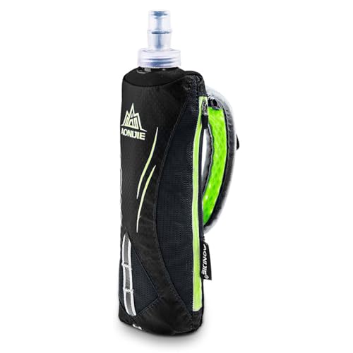 TRIWONDER Handheld Water Bottle for Running, Quick Grip Chill 17 oz Handheld Soft Water Bottle with Hand Strap Hydration Pack, BPA Sport Soft Flask (Black) - color: A-Black 500ml Handheld Bottle