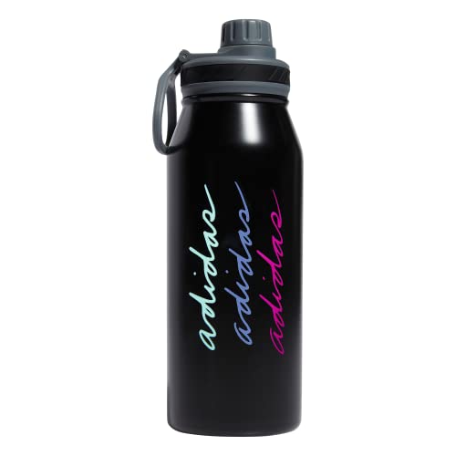 adidas Metal Water Bottle 1L - color: Black/Pulse Mint Green/Blue Fusion