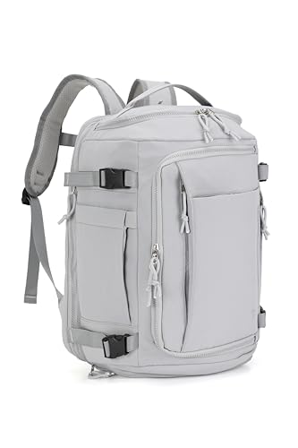 BESMART Travel Duffle Backpack with Shoe Compartmen&Wet Pocket for Men Women, Expandable 12-Pockets Carry On Flight Approved Backpacks Fit 15.6'' Laptop for Travel, Sports, Fitness&Workout(Grey) - color: Grey