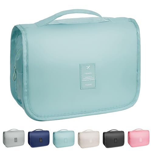 Toiletry Bag Travel Bag with Hanging Hook, Waterproof Capacity Hanging Multifunctional Makeup Bag for Toiletries, Portable Cosmetic Bag Travel Organizer for Women and Men(Light Blue) - color: A2-Light Blue