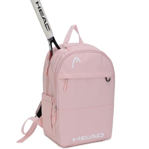 HEAD Waterproof Travel Backpack for Women & Men, Lightweight Laptop Backpack Computer Bags Fits 15.6 inch Notebook, Casual Daypack College Backpacks for Weekender Overnight/Sports Gym/Work/Fitness - color: Pink