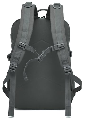Wotony Military Tactical Backpack for Men Waterproof Daypack 3 Day Assault Pack Molle Bag with Water Bottle Holder - color: Grey, size: 35L