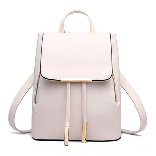 Pahajim Womens Trendy Backpack Purses PU Leather Travel Rucksack for Ladies Cute Daypacks Bags - color: White