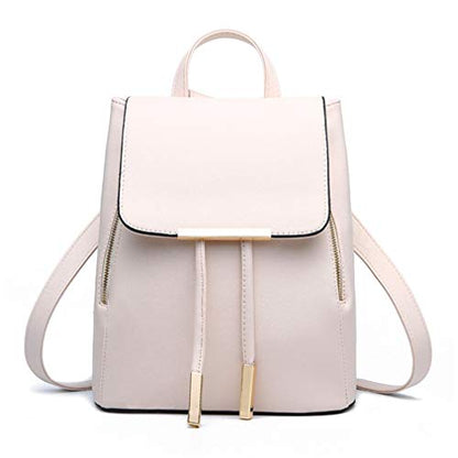 Pahajim Womens Trendy Backpack Purses PU Leather Travel Rucksack for Ladies Cute Daypacks Bags - color: White