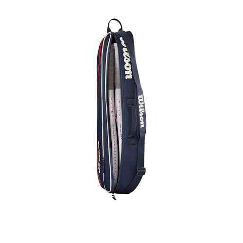 WILSON 2025 Team Tennis Racket Bags - color: Navy/Red, size: Holds up to 3 Rackets