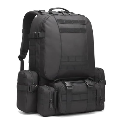 Military Tactical Backpack for Men 60L Waterproof Bug Out Bag Survival Rucksack Go Bag Emergency Molle System Army 3 Day Assault Pack for Hiking Hunting Camping Black - color: Black