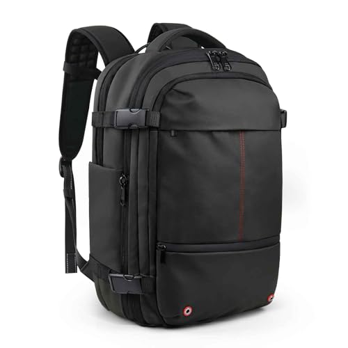 travel inspira Backpack for Travel, 60L Expandable Vacuum Backpack with Electric Vacuum Pump, Water-Resistant & TSA Anti-Theft for Airplane Vacuum Seal Compression Air-Seal Bag for Travel - color: Black