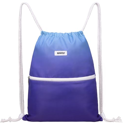 WANDF Drawstring Backpack, Gym Sackpack for Sports (Blue) - color: Blue