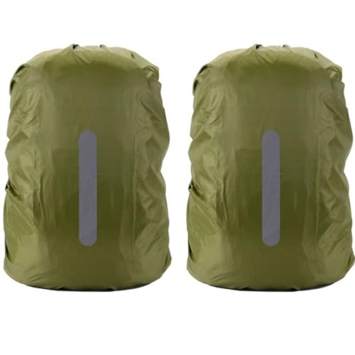 2PCS Water Proof Backpack Rain Cover – High Visibility Reflective, Lightweight Rucksack Protector for Hiking/Cycling/Camping - color: Green, size: Small