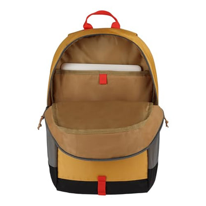 Eddie Bauer University Backpack 22L | Everyday Carry | Work | Travel | Commuter | Padded Laptop Sleeve | Stretch Bottle Pockets | Lightweight | Durable - Field Gold - color: University - Field Gold, size: 22L