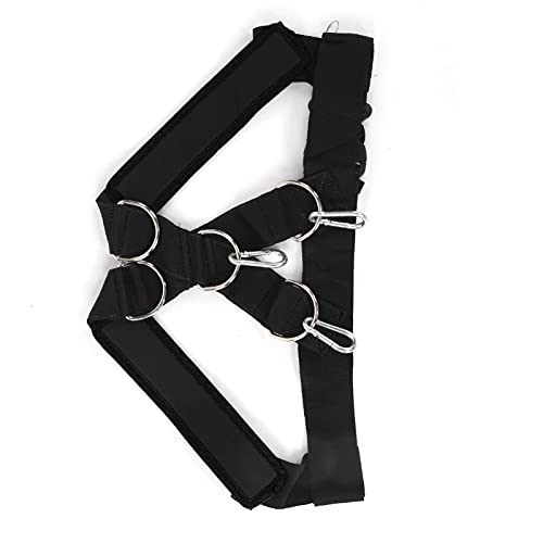 Weight Bearing Shoulder Strap Pulling Sled Harness Vest Resistance Bands with Pulling Strap Durable Nylon Material Adjustable Design for Strength Training and Team Sports - color: Black