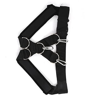 Weight Bearing Shoulder Strap Pulling Sled Harness Vest Resistance Bands with Pulling Strap Durable Nylon Material Adjustable Design for Strength Training and Team Sports - color: Black