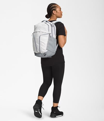 The North Face Women's Surge Commuter Laptop Backpack - Everyday Travel Bag, Laptop Sleeve, Water-Repellent, TNF White Metallic Mélange/Mid Grey-NPF, One Size - color: Tnf White Metallic Mélange/Mid Grey-npf