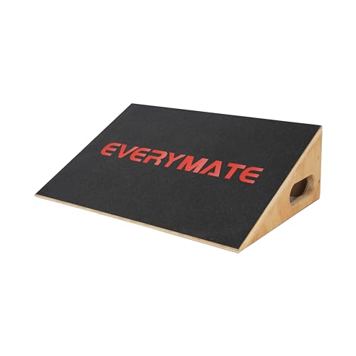 EVERYMATE Heavy-Duty Wooden Slant Boards for Exercise & Calf Stretch – 19.7" Wide Incline Board for Squats, Non-Slip Surface, Fixed 25° Angle for Strength & Flexibility Training, 1200 lbs Capacity - color: Slant Board-1