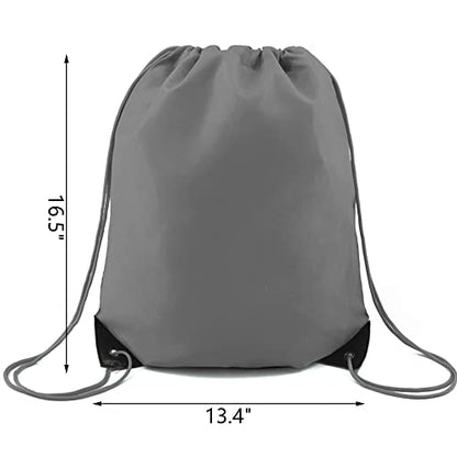 BeeGreen 20 Pieces Gray Drawstring Backpack Bags Bulk Nylon Gym Backpacks Cinch Sinch Christmas Bag for DIY Travel Sports Sack Personlized Sackpacks for Heat Vinyl - color: Grey