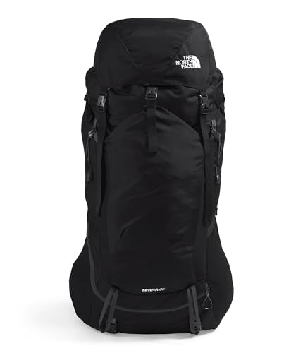 The North Face Terra 65 Backpack - Unisex Hiking Pack, Cinch-Top Opening with Zipper, Pole & Ice Axe Attachments, TNF Black/Asphalt Grey-NPF, Large/X-Large - color: Tnf Black/Asphalt Grey-npf, size: Large-X-Large