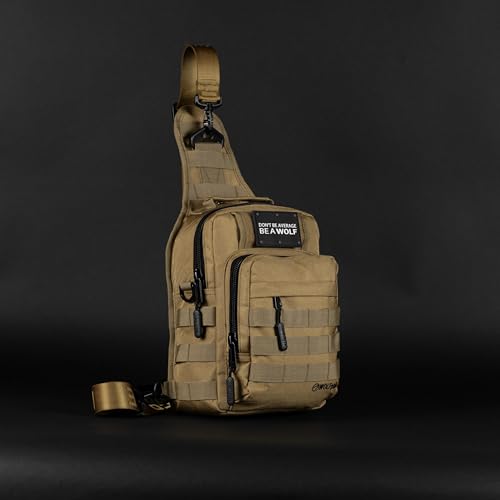 WOLFpak Tactical Sling Bag for Concealed Carry, EDC | Everday Crossbody Daypack - color: Khaki