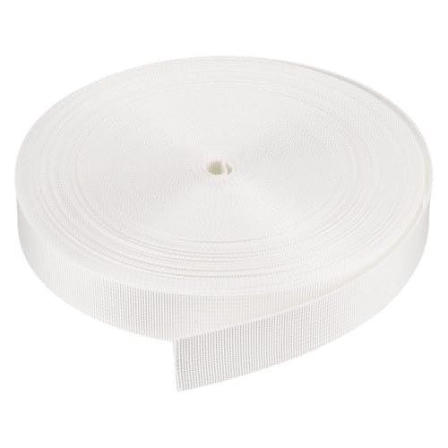 Nylon Webbing Strap Nylon Webbing Straps Durable Nylon Strap for Outdoor DIY Gear Repair,Backpack,Cargo Strap,Luggage-Rack,Pet Collars,Crafts - color: White, size: 1 inchx25 Yards