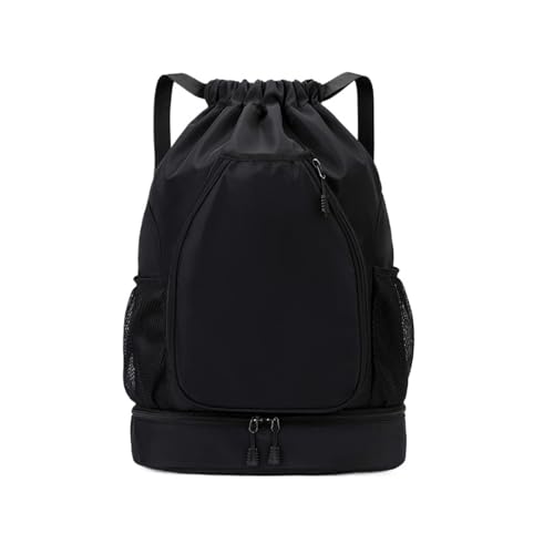 Multifunctional sports bag, backpack, independent shoe compartment, can hold basketball, badminton and tennis(Black) - color: Black