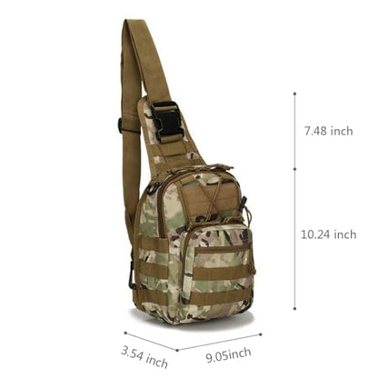 Viriber Tactical Backpack, Waterproof Military Cross-body Molle Sling Shoulder Backpack Chest Bag for Outdoor Every Day Carry CP - color: Cp