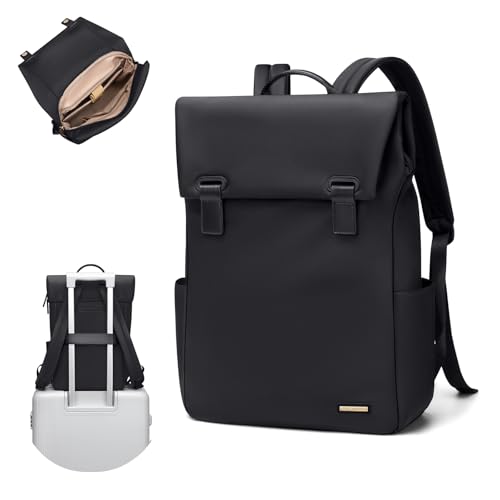Women Laptop Backpack Computer Backpacks Carry On Waterproof backpack Fits 14Inch Notebook Travel Commute College (Black) - color: Elegant Black, size: 14 Inch