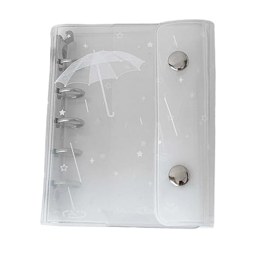 Binder Cute - 6-Hole M5 Clear Portable Cute Binder,Pocket Planner Cover | for School Home Study Work Business Travel Daily Weekly Monthly Filing Desk Backpack Purse Tote