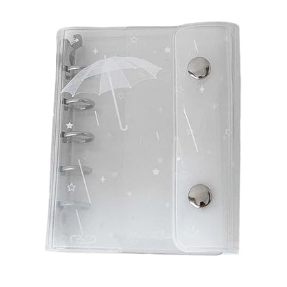 Binder Cute - 6-Hole M5 Clear Portable Cute Binder,Pocket Planner Cover | for School Home Study Work Business Travel Daily Weekly Monthly Filing Desk Backpack Purse Tote