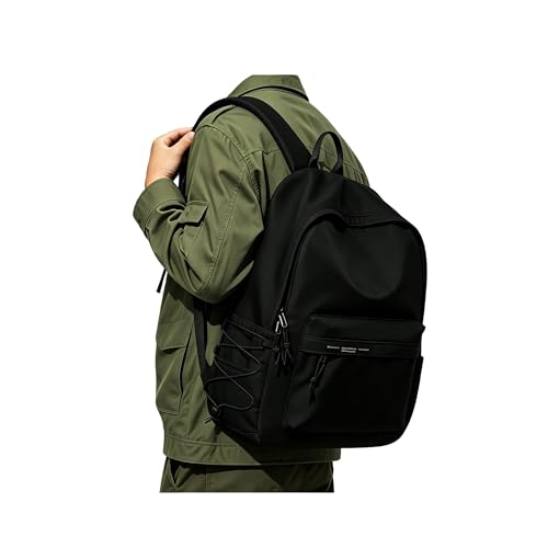 BJLFS Small Black School Backpack for Girls Women Waterproof High School Book Bag Cute Backpack for Men Teens Boys, Lightweight Simple Middle School Back Pack Daypack Gift - color: Black