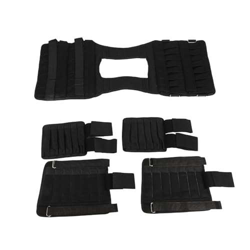 RiToEasysports Adjustable Weight Vest, 15kg 35kg Loading Capacity with 32 Sand Pouches Thicken Shoulder Straps for Strength Training Weight Loss Muscle Building - size: #-35