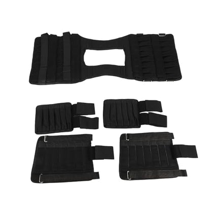 RiToEasysports Adjustable Weight Vest, 15kg 35kg Loading Capacity with 32 Sand Pouches Thicken Shoulder Straps for Strength Training Weight Loss Muscle Building - size: #-35