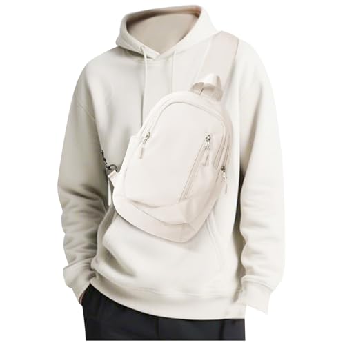 Crossbody Sling Backpacks Sling Bag for Men Women, Shoulder Backpack Chest Bags with USB Charger Port off white - color: Off-white