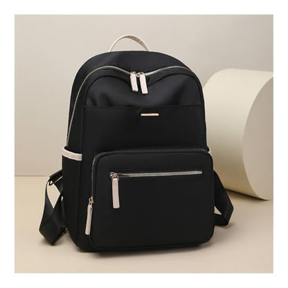 Simple and versatile commuter bag, lightweight multi-layer backpack, multi-functional casual shoulder bag.(Black) - color: Black