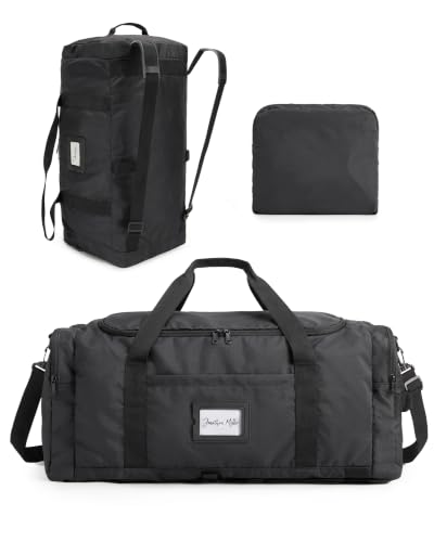 BAGSAMRT 120L Foldable Duffle Bag for Travel, Large Travel Duffel Bag for Men, 4 in 1 Travel Backpack, Carry on Weekender Bag, Black - color: Black, size: 120L