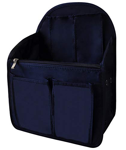 Vercord Backpack Organizer Insert Liner Hanging Travel Bag in Bag with Many Pockets - color: Navy Blue, size: Medium