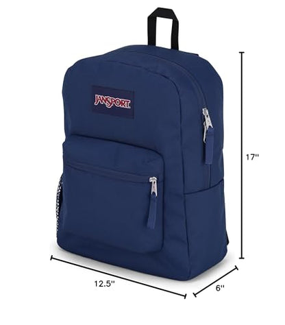 JanSport Cross Town Backpack 17" x 12.5" x 6" - Simple Bag for Everyone with 1 Main Compartment, Front Utility Pocket - Premium Class Accessories - Navy - color: Navy
