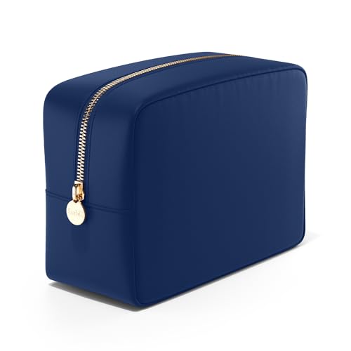 Embla Large Makeup Bag and Waterproof Nylon Travel Toiletry Bag, Large Capacity Cosmetic Zipper Pouch, Navy Blue - color: Sapphire, size: Large