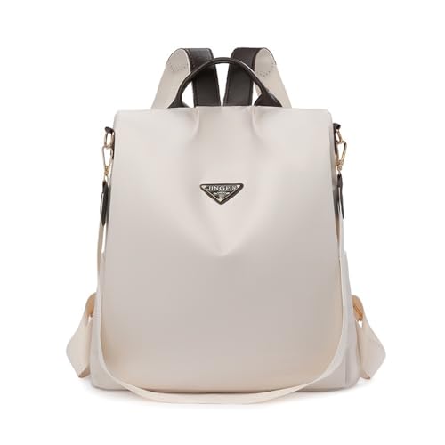 Multifunctional minimalist backpack, solid color versatile commuter backpack, casual handbag/shoulder bag(Off white) - color: Off-white