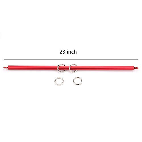 2026 Upgraded Heavy Duty Expandable Spreader Bar – Adjustable PU Straps for Pilates, Yoga - style: Red+BlackStar