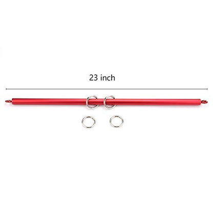 2026 Upgraded Heavy Duty Expandable Spreader Bar – Adjustable PU Straps for Pilates, Yoga - style: Red+BlackStar