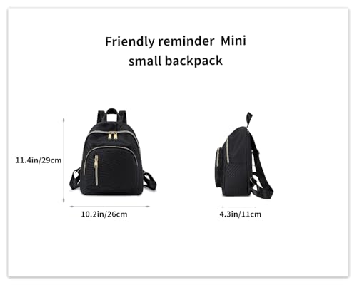 Women Mini Backpack Purse Water resistant Nylon Fashion College Bag Casual Daypack - color: Grey Plaid