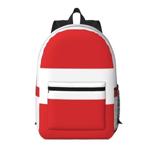 MZERSE Water Resistant Hiking Daypack Flag Of Austria, Outdoor Backpack with Side Mesh Pockets, Perfect for Sports and Beach - color: Pattern (1114)