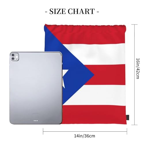 Puerto Rico Flag Drawstring Bag Sport Gym Backpack Beach Travel Sack Draw String Yoga Bag For Men Women - color: Puerto Rico Flag2